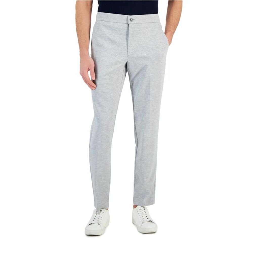 Alfani Mens Heathered Knit Suit Straight Leg Jogger Casual Pants, Grey, 36W x...